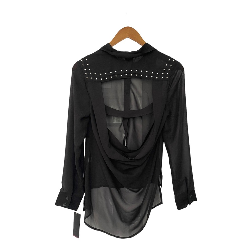 NWT Material Girl sheer black top